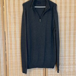 Croft & Barrow Mens‎ XLT 1/4 Zip Pullover Sweater Gray Preppy Office Leisure